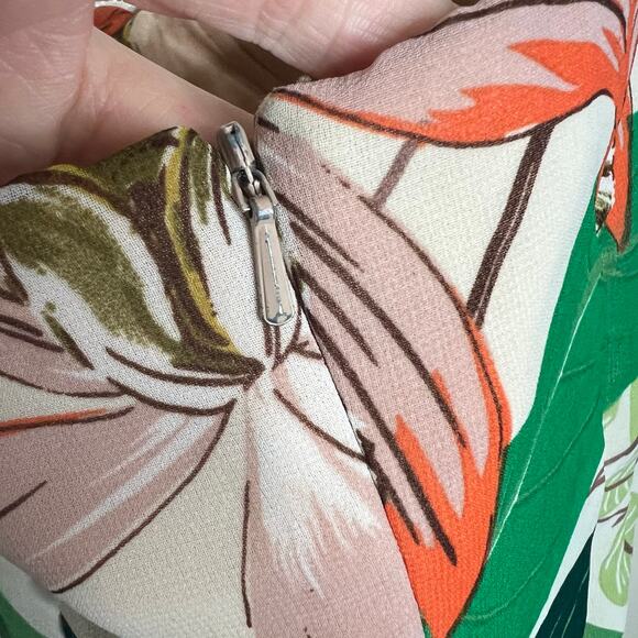 Katie May Come On Home Dress XS Tropical Strapless Floral High Slit Midi Resort - Picture 9 of 13